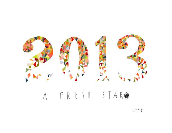Funny New Years Card - Happy New Year 2013: A Fresh Start, Set of 5
