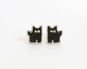 Coffee the Black Cat earrings, gifts for cat lovers, gifts for her, gifts under 15