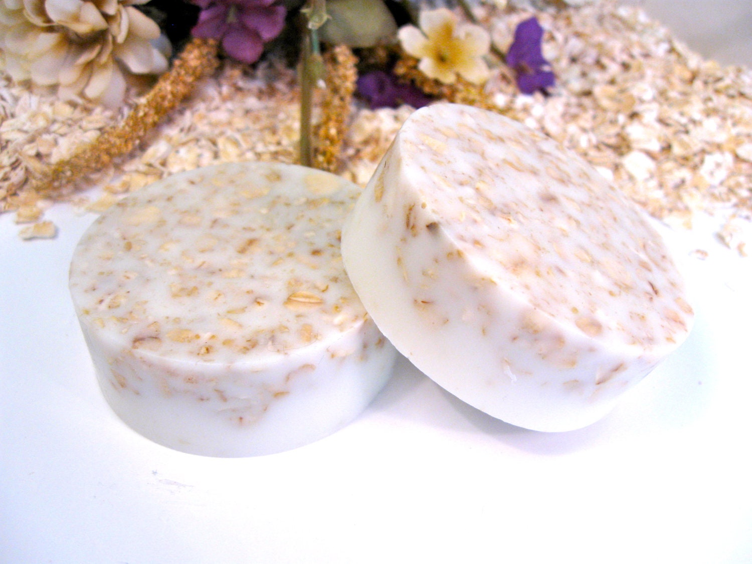 Oatmeal Goats Milk Guest Soap -- Set of 3 Handmade Vegan Glycerin Soaps