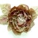 Olive and purple silk flower brooch/hair clip
