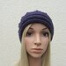Purple Hand Knit Hat, Slouchy Beret Hat in Purple, Purple  Hat