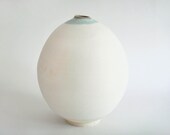 White round vase, modern home decor, tall belly minimalist ceramic pottery vase