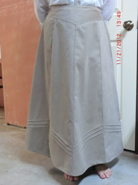 Modest Kahki Twill Skirt, Long Skirt, Teen Girls Skirt