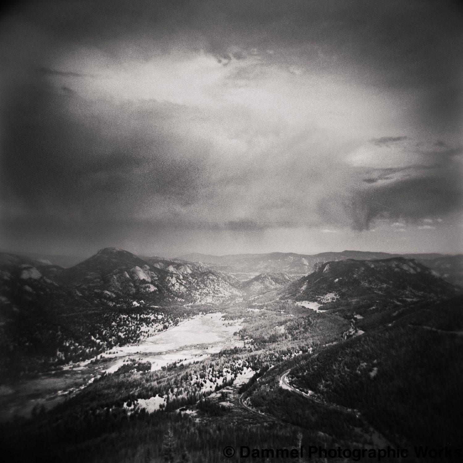 Storm over the Rocky Mountains with a Holga Toy Camera, 10" x 10" fine art photograph