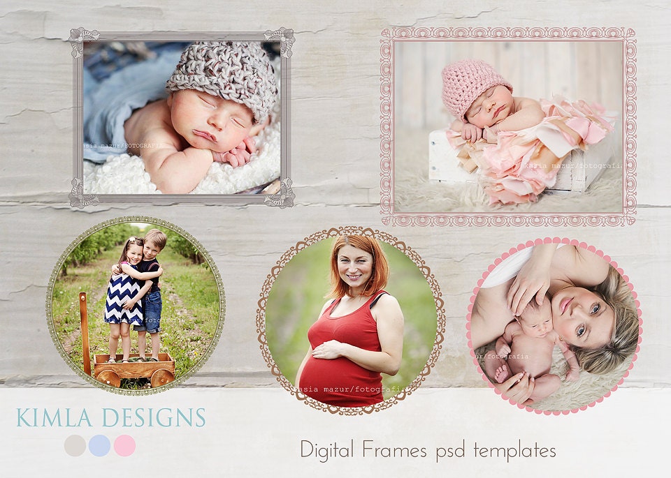 INSTANT DOWNLOAD Digital Frames psd template