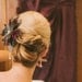 Purple and Gray Bridesmaid or bridal feather fascinator hair piece