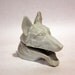 CERAMIC DOG STAPLER - Office supplies for dog lovers, German Shepard in white glaze (c. 1960s-70s)