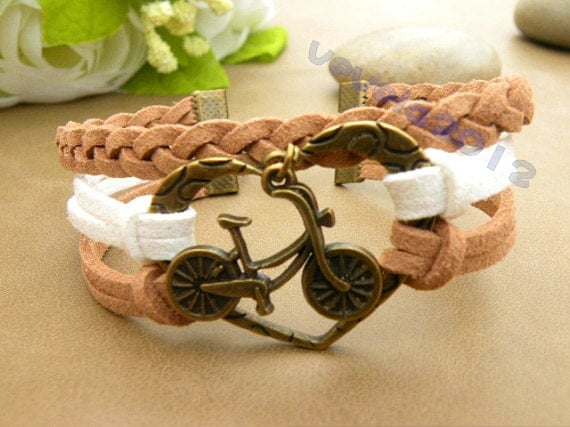 Bracelet---Pretty retro bronze  LOVE Bracelet,retro bicycle   bracelet,bike bracelet,gift for friends