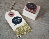 Open Me stamp - speech bubble series - 1 x 1"