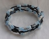 Stormy Water 5 Strand Beaded Stretch Bracelet - Custom Made to Size