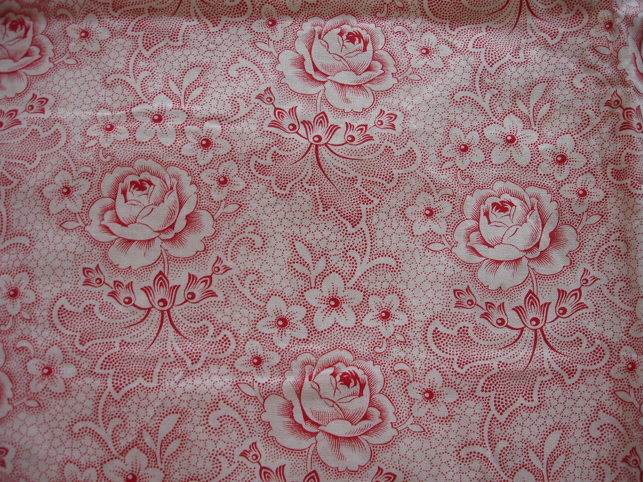Antique Duvet Cover Cotton Red Roses And Flowers Floral Pattern Blanket Coverlet Bedspread Fabric Curtains Tablecloth Patchwork Quilt