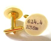 Men's Cuff Links Gold Plated Dewey Decimal Vintage Card Catalog