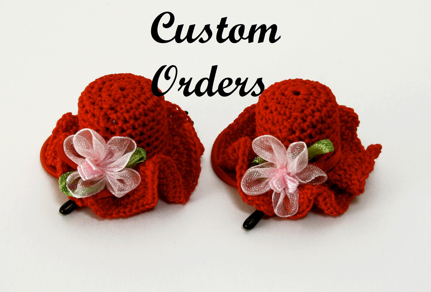 Custom order for Carmen - Crochet Orange Headband