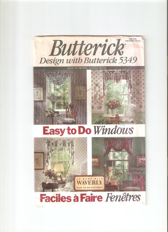 ... Sewing Pattern 5349 for Window Treatments, Valances and Curtains