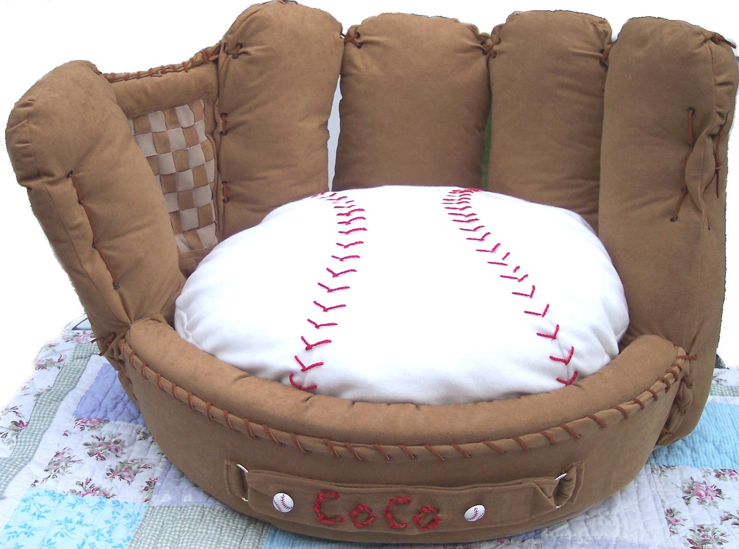 Personalized Baseball Mitt Pet Bed