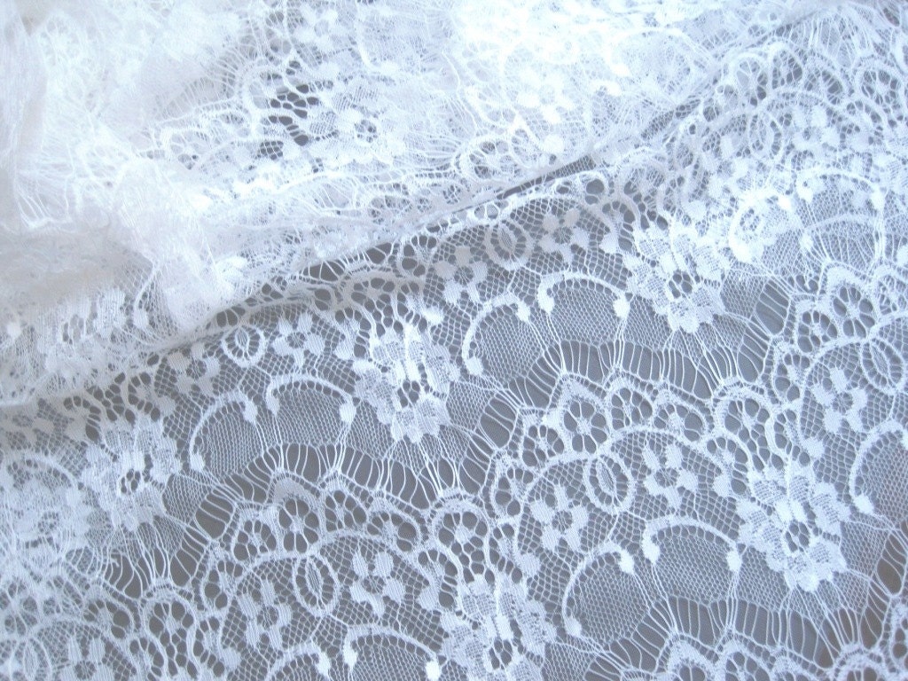 Eyelash Fabric Lace Allover, Fat Quarter, White,18" X 22" inches, For Victorian & Romantic Projects