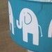 Lamp Shade Elephant Drum Lampshade 2 Tier in Turquoise and Grey Gray Chevron