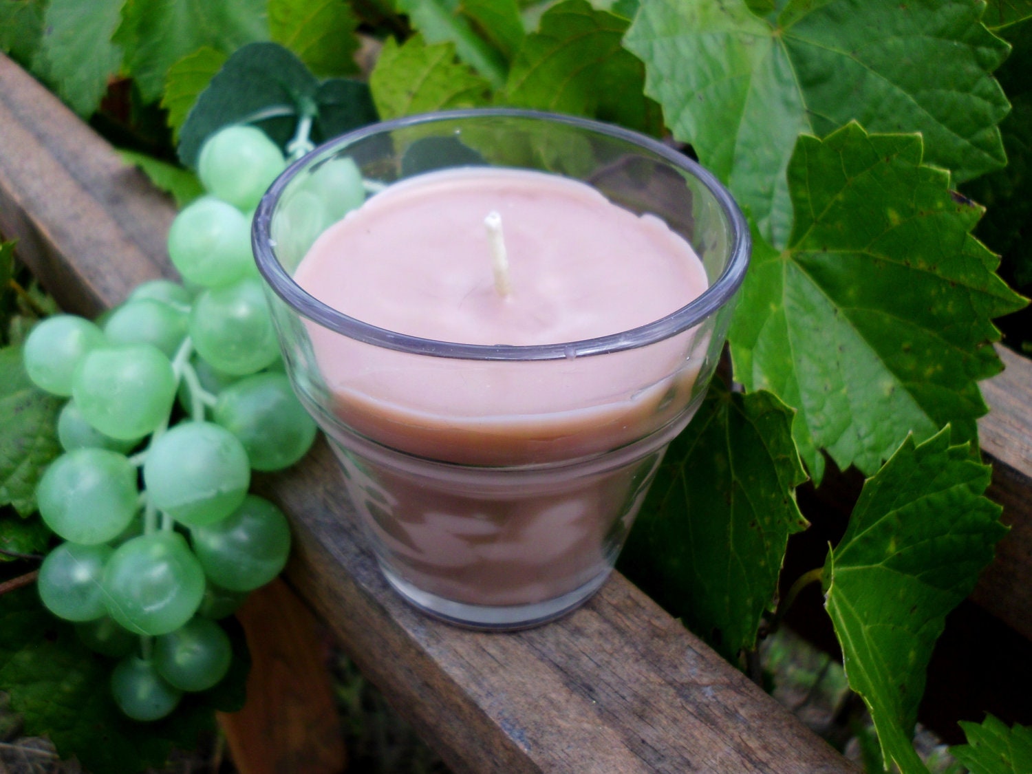 Country Spice, Handmade Soy/Parafin Candle in Glass Flower Pot Holder
