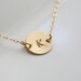Monogram Necklace, Personalized,GOLD Initial Disc Charm Necklace,Small initial letter charm,Mother's Jewelry,Daily Jewelry