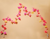 Paper Pyramid Lanterns in Neon Pink and Yellow - Short Strand