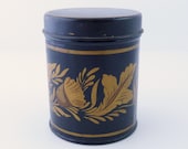 Toleware Tin Container - Flowers and Leaves Design