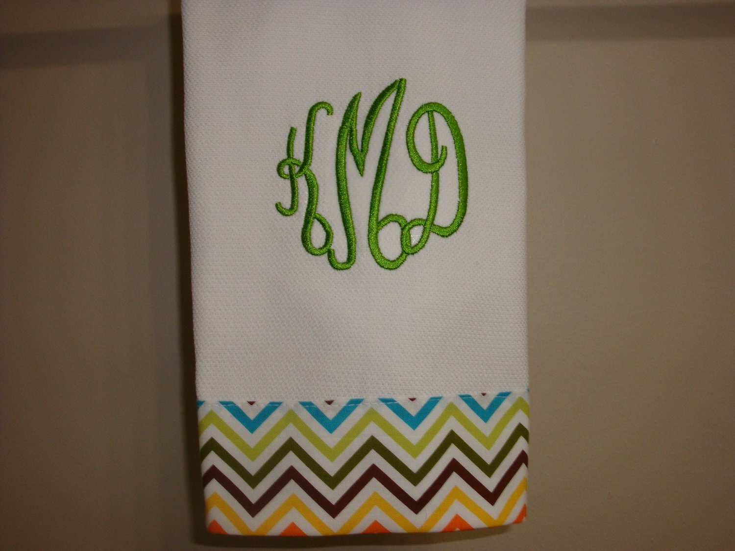 Chevron Multi Color Hand Towel, Monogrammed