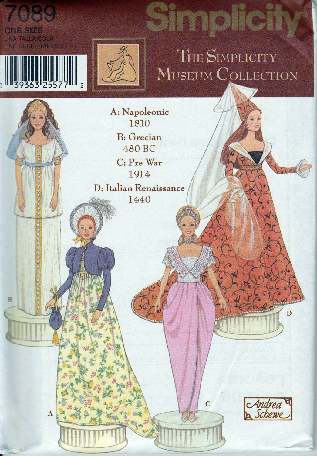 Pattern: Simplicity 7089 Museum Collection Historical Doll Clothing