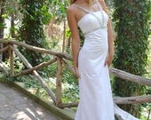 White Maxi Cotton Wedding Dress / Vintage Style Wedding Gown - Handmade by SuzannaM - New Collection