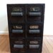 Antique Letterpress Cabinet - Printers Type Set 6 Drawer with Brass Pulls Apothecary