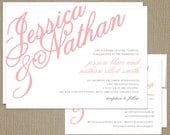 Elegant Names  Modern Wedding Invitation & RSVP Set - CUSTOMIZE Colors and Content - Digital Design Files