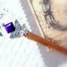 Hair stick accessories beaded accessory deep purple silver iron butterfly Victorian wood chopstick TAGT tenX