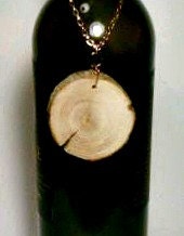 Rustic Wedding Wine Bottle Charm, Personalized, Customized, Sliced Log, Wood
