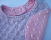 Pastel Princess Pink & Purple Double Minky Reversible Bib