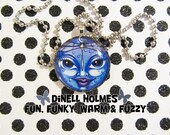 CLEARANCE SALE Mother Moon Goddess Glass Tile Pendant Handmade Wicca Spiritual Natural Jewelry