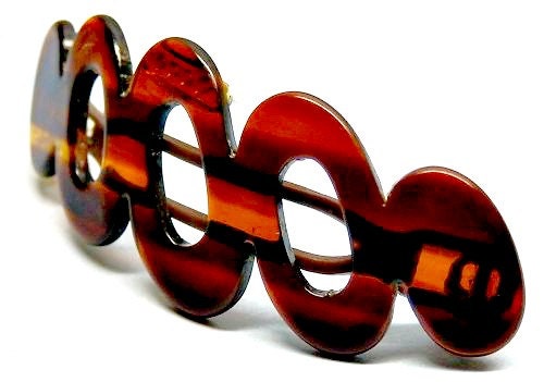 Antique Celluloid Tortoise Shell Hair Barrett Clip
