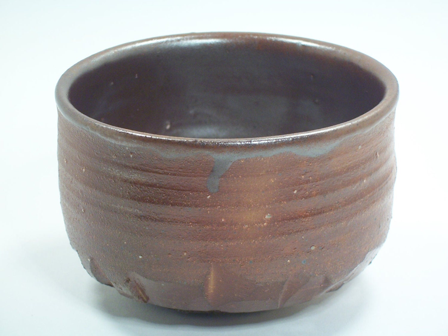 Wood-Fired Chawan (4.5" D, 3" H, W406g) stoneware - CA4