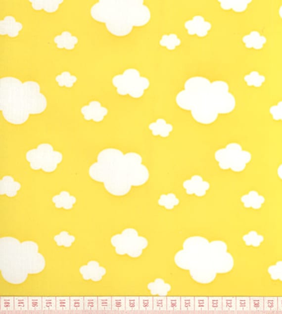 Custom Listing Waterproof Fabric Clouds on Yellow 1 by landofoh