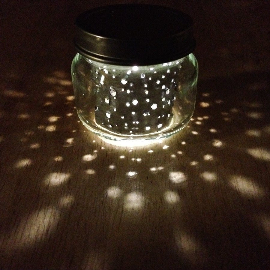 2oz. itty bitty MOON JAR  // upcycled constellation space style nightlight