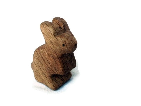 Wooden Toy Bunny Rabbit, Standing Waldorf Wood Toy Bunny