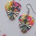Guitar Pick Earrings - Cross Charm - Upcycled Recycled