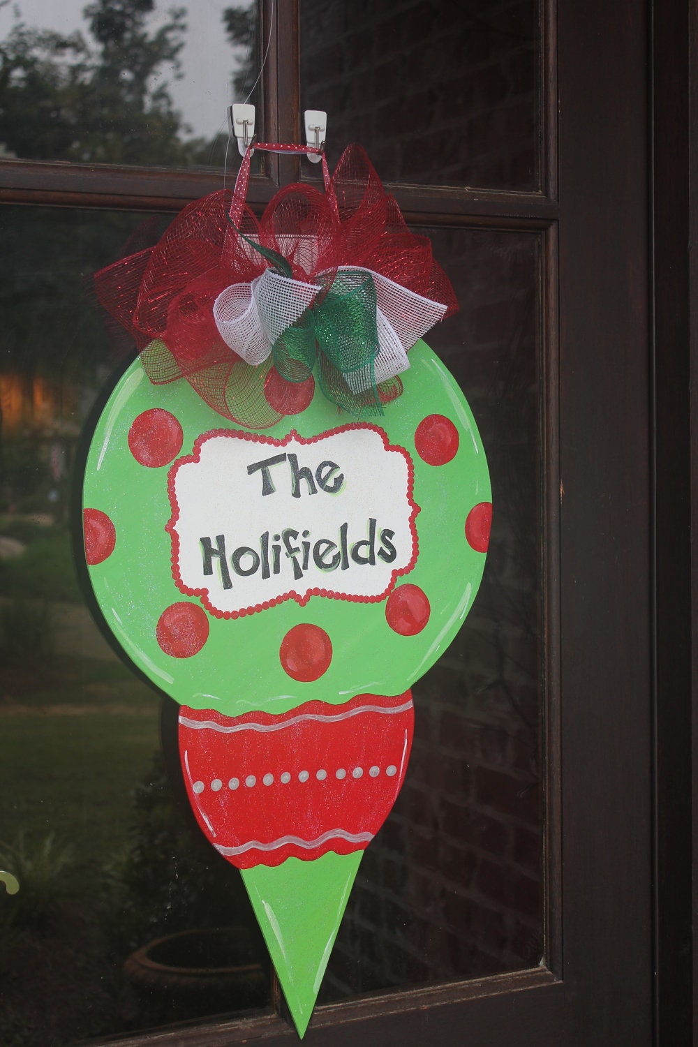 Items similar to Wood Christmas Ornament Door Hanger on Etsy