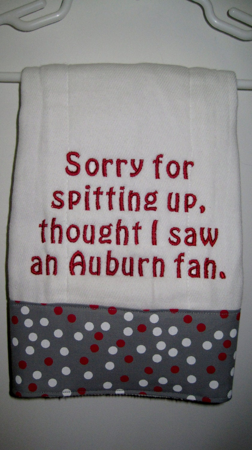 Alabama, LSU, Georgia Burp Cloth