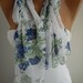 Blue Rose Chiffon Shawl/Scarf