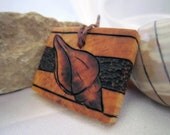 Seashell Wood Necklace Pendant Earthy Jewelry Conch shell