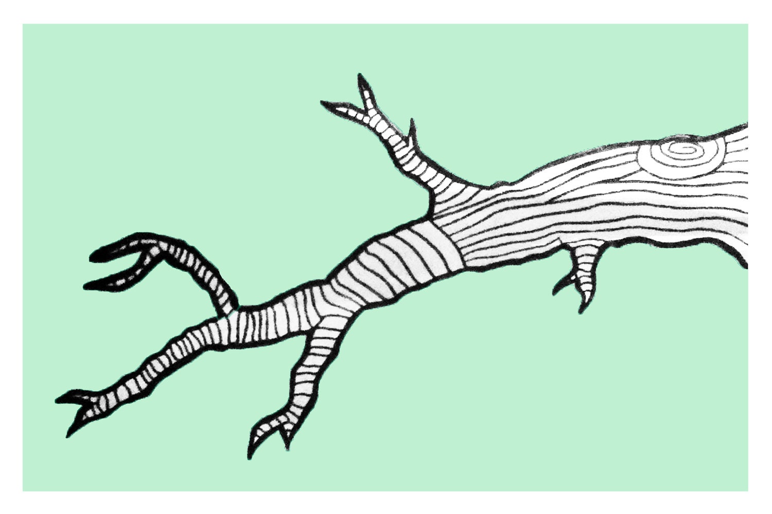Tree Print - Modern Art - Mint Green