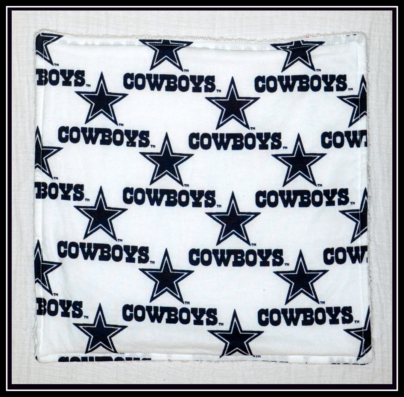 Burp Cloth -- Dallas Cowboys Football Cotton with White Terry Cloth -- Geek-a-bye Baby - Sports Geek - Handmade, NFL