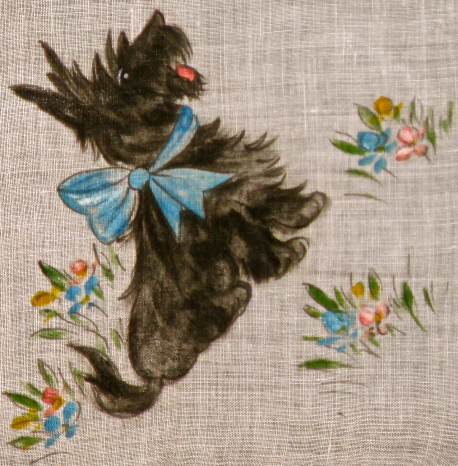 Vintage Handkerchief wth Scotty