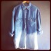 Vintage Wrangler 90s Denim Shirt Dip Dyed Bleached L Large (o) Ombre 50" chest