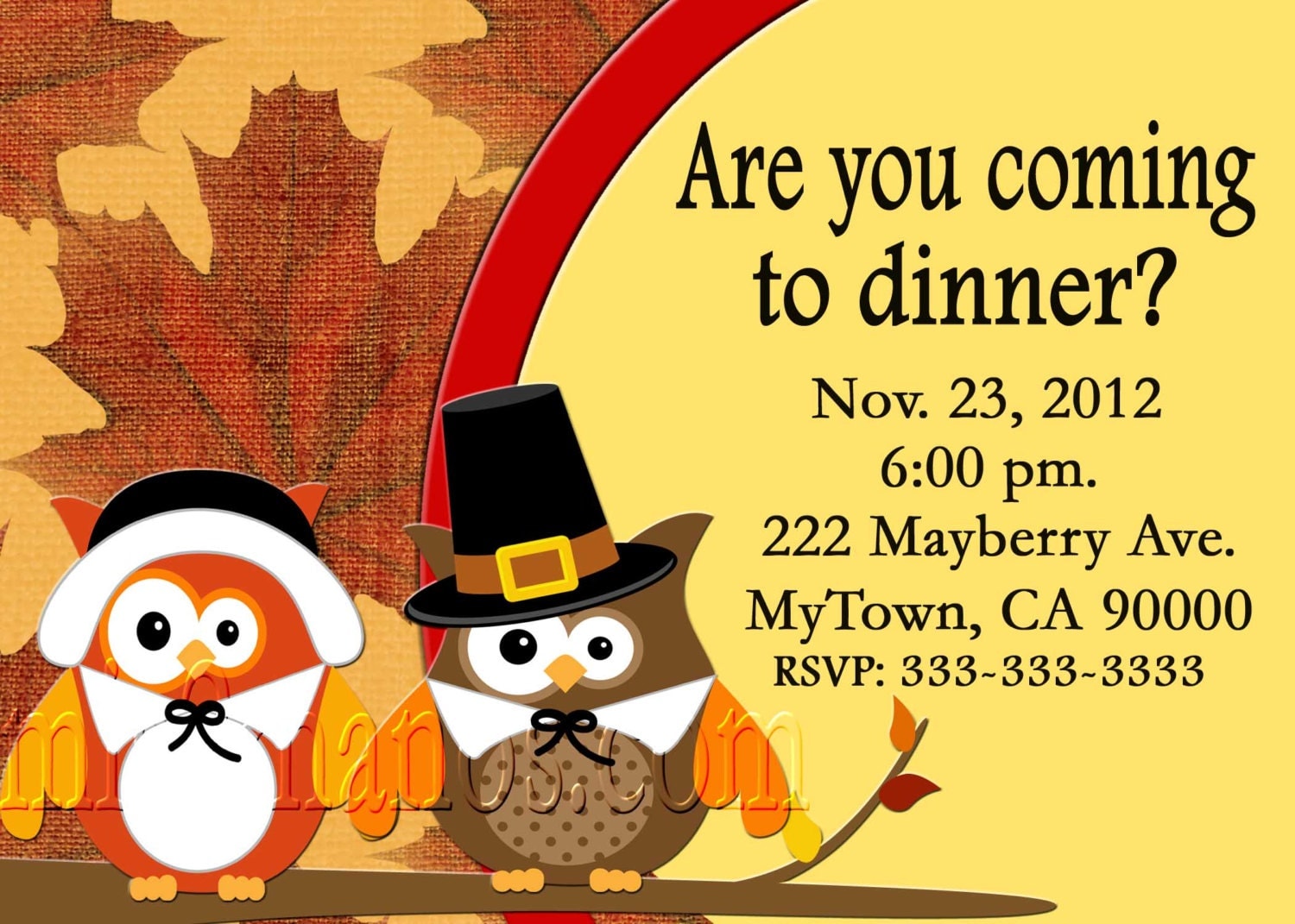 Invitations For Thanksgiving Dinner