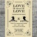 Vintage Wedding Invitation & RSVP Card with Silhouette of Couple - Hand Drawn Graphics - DIY Printable